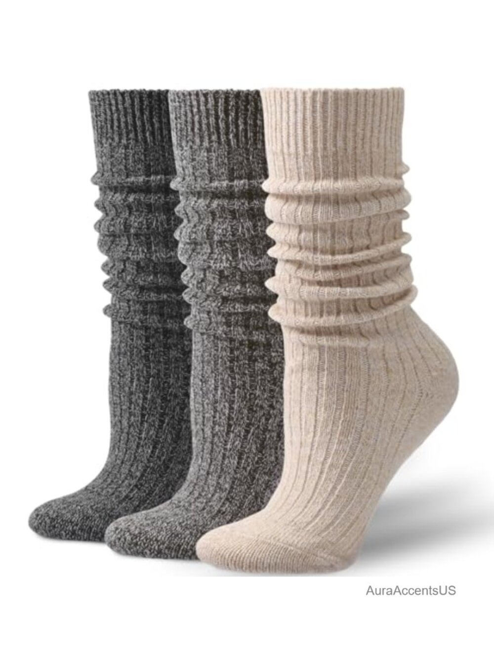 Pleneal Slouchy Scrunch Socks Women Chunky Knit Boot Socks Knee-High